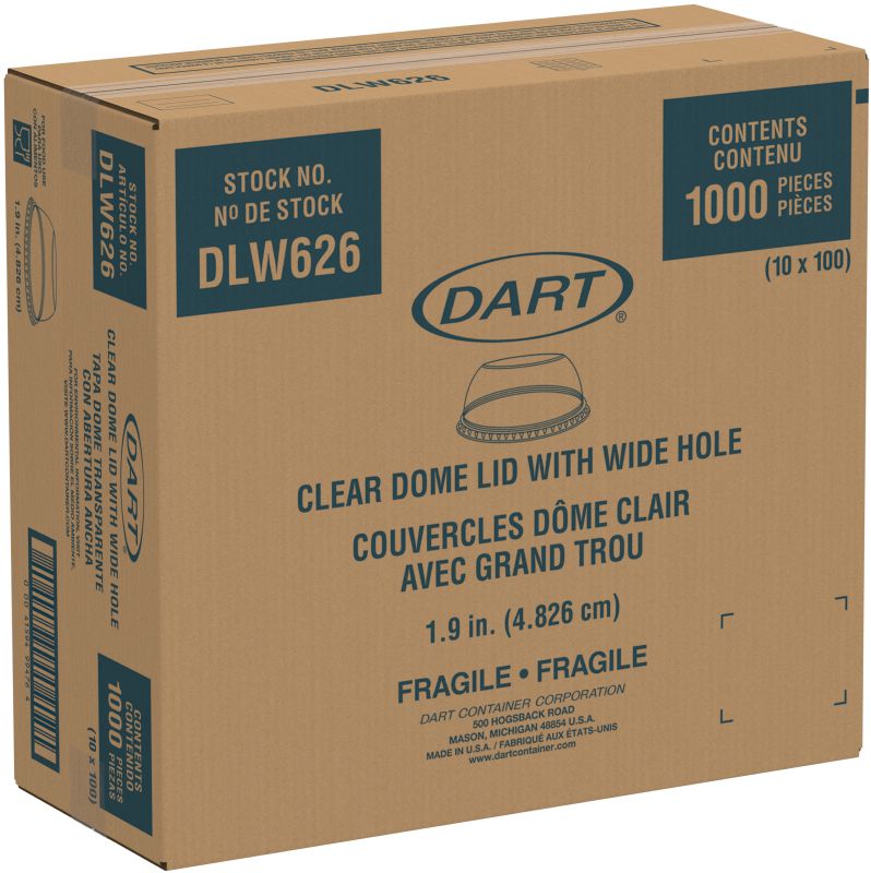 LID PLASTIC CLEAR DOME HOLE