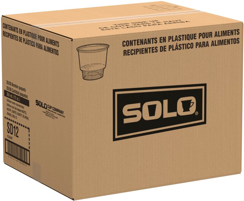 CONTAINER PLST SUNDAE CLR 12OZ