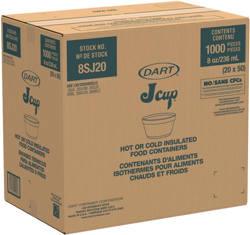 CONTAINER FOAM SQUAT 8 OZ