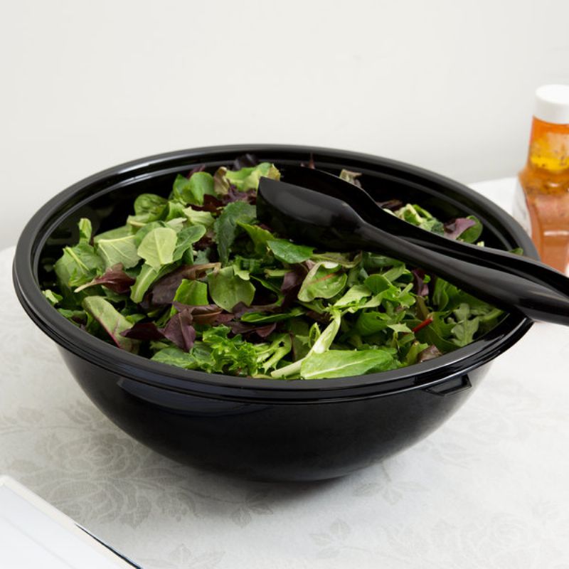 BOWL BLK FLAT RND LID 320 OZ