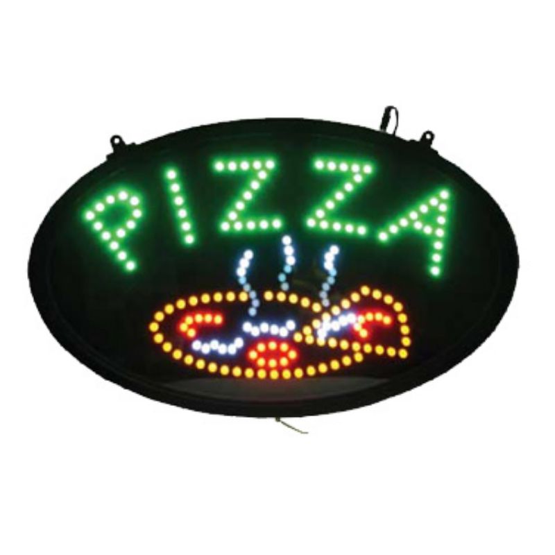 SIGN PIZZA LED OVAL W/CHAIN 120V