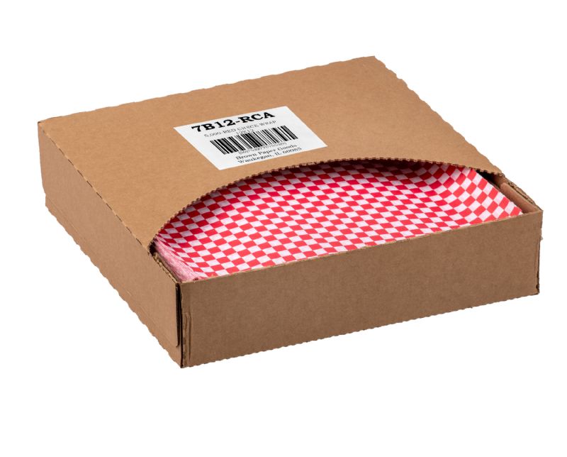 WRAP PAPER DELI RED CHK 12X12