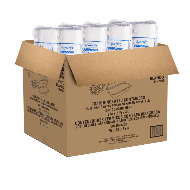 CONTAINER FOAM HNGD HOAGIE 9