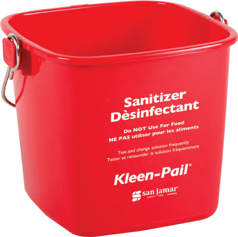 PAIL FOR SANITIZER RED PLASTIC 3 QT