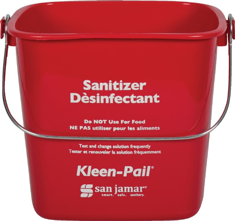 PAIL FOR SANITIZER RED PLASTIC 3 QT