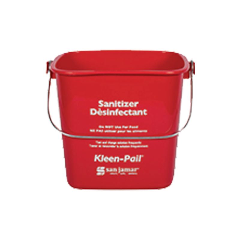 PAIL RED PLASTIC W/HANDLE 6 QT
