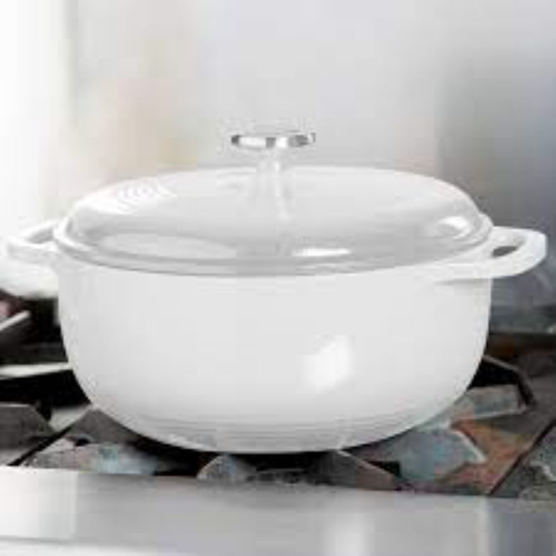 DUTCH OVEN ROUND WHITE W/LID 6 QT