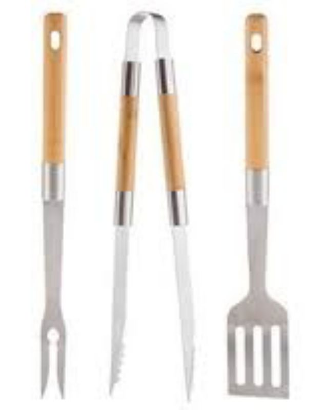 GRILL SET 3PC TONG FORK TURNER