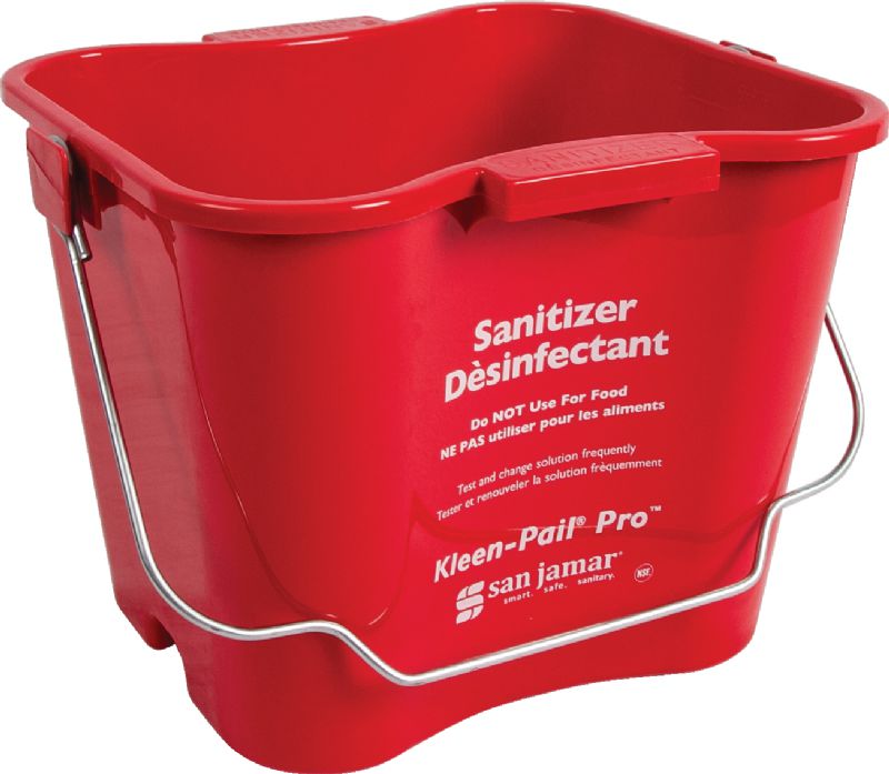 PAIL BUCKET RED SANTIZING 8 QT