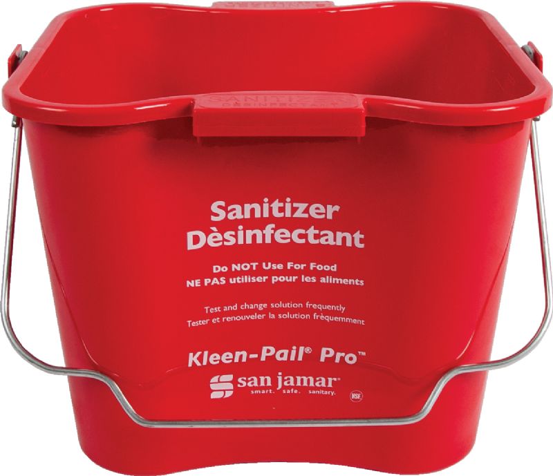 PAIL BUCKET RED SANTIZING 8 QT