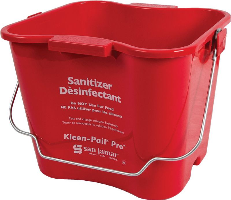 PAIL BUCKET RED SANTIZING 8 QT