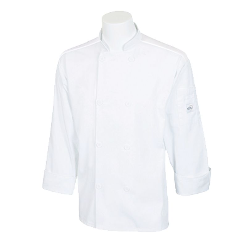 COAT CHEF UNISEX WHITE LONG SLV MED