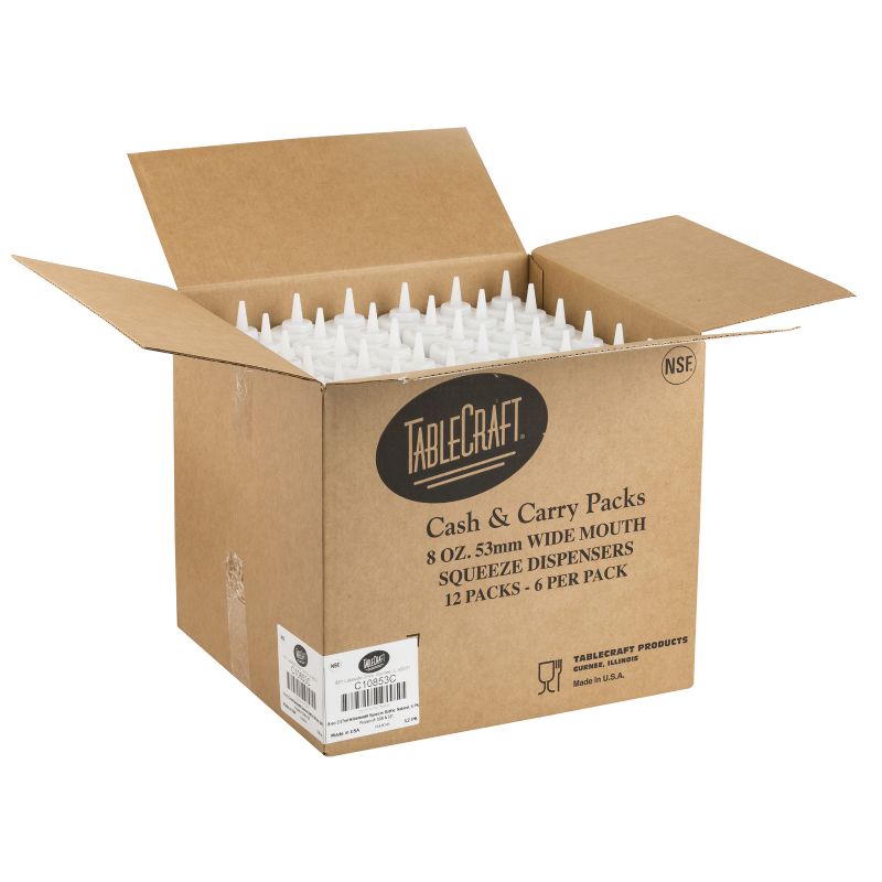 BOTTLE SQUEEZE WIDEMOUTH CLEAR 8 OZ