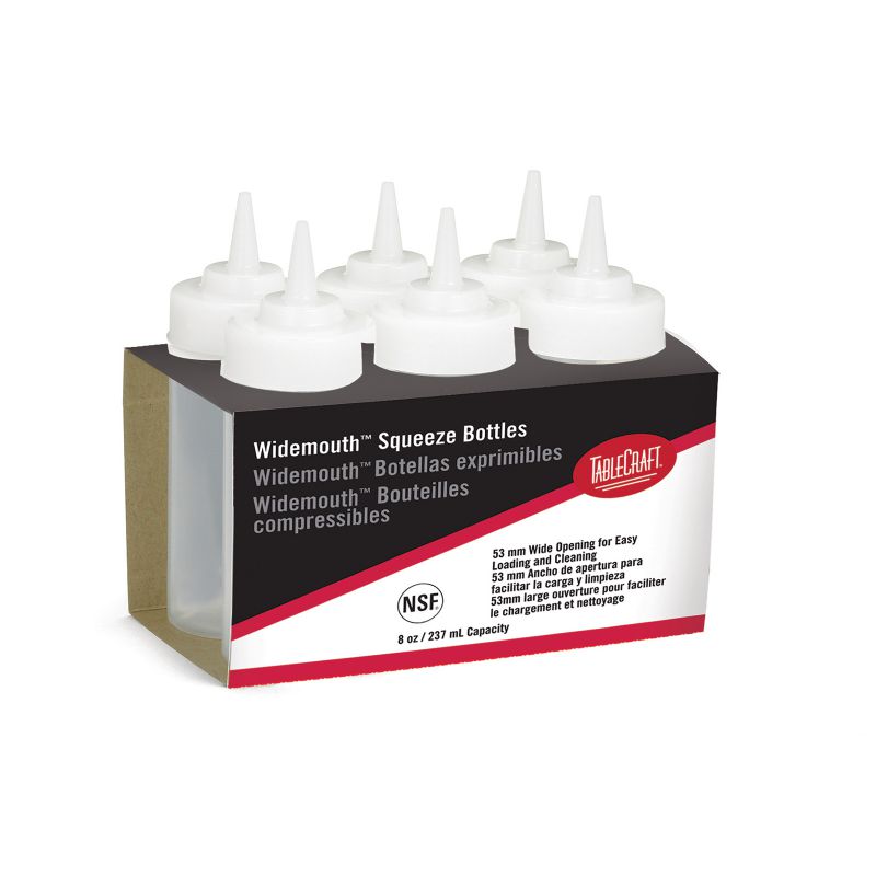 BOTTLE SQUEEZE WIDEMOUTH CLEAR 8 OZ