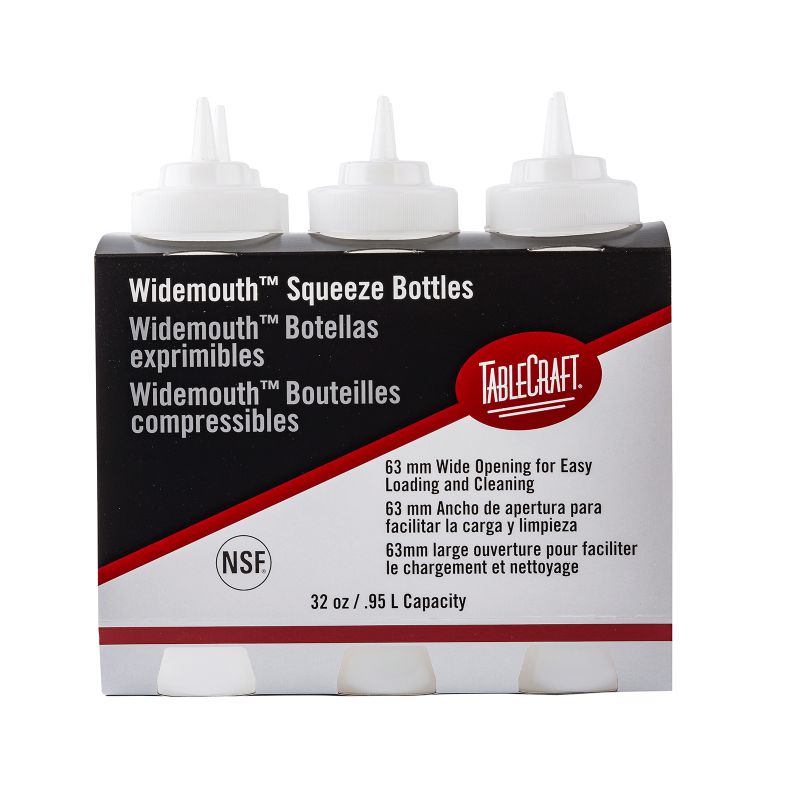 BOTTLE SQUEEZE WIDE MOUTH CLR 32 OZ