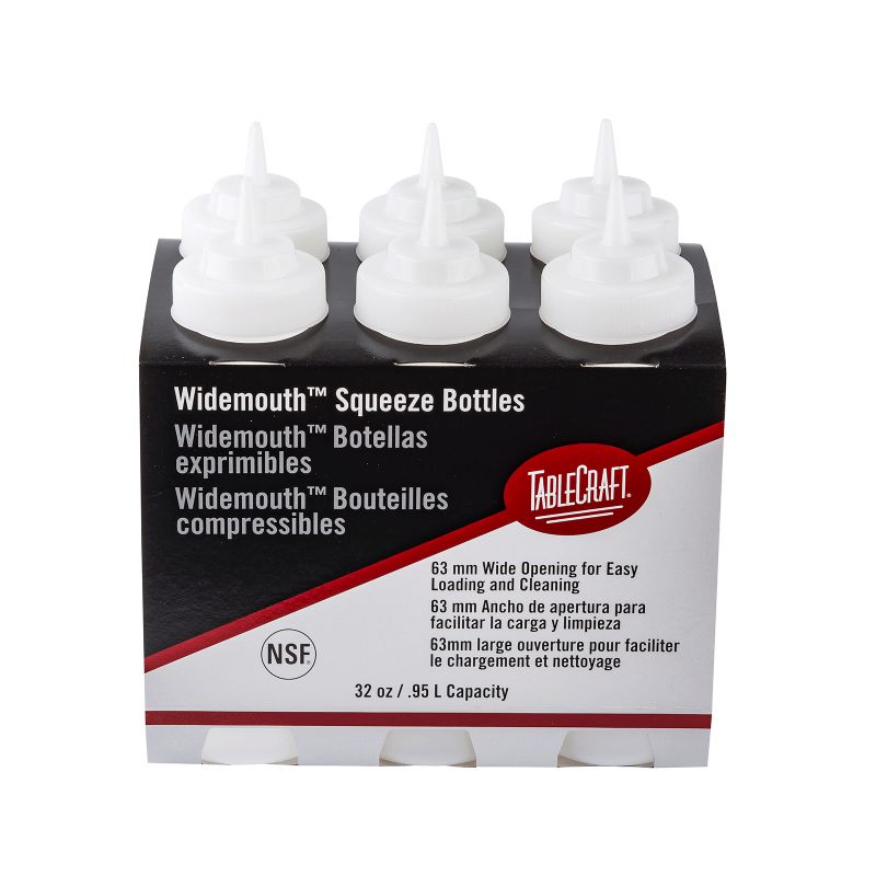 BOTTLE SQUEEZE WIDE MOUTH CLR 32 OZ