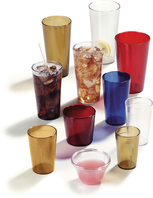 TUMBLER PLASTIC PEBBLED AMBER 16 OZ