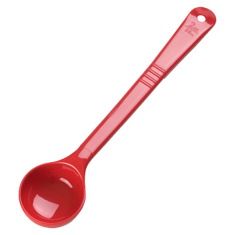 SPOON SOLID RED LONG HANDLE 2 OZ