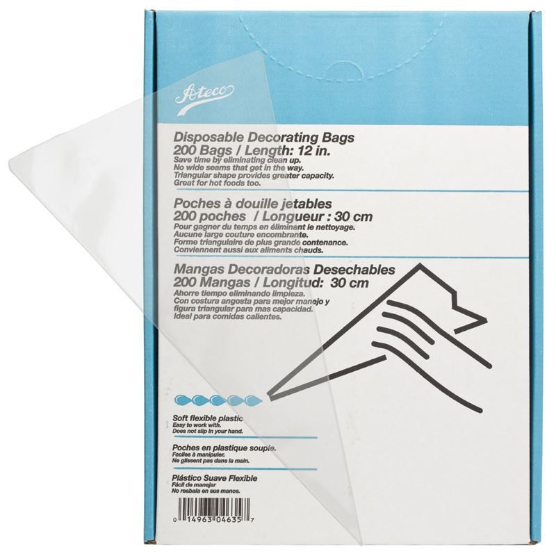 PASTRY BAG PLASTIC DISPOSABLE 12