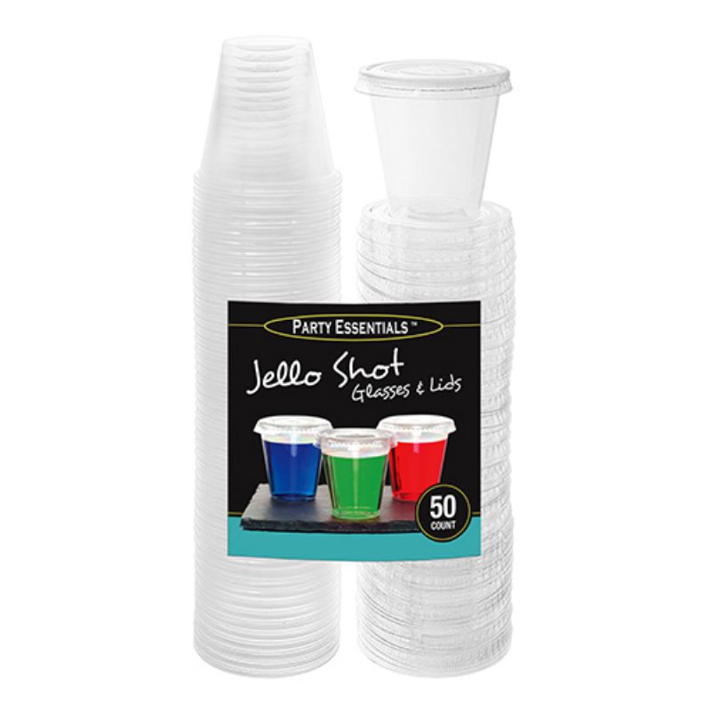 GLASS JELL-O SHOT W/LID CLEAR 2 OZ