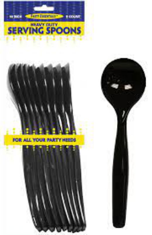 SPOON SERVING BLACK HEAVY DUTY 10