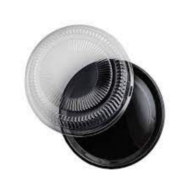 TRAY CATER W/LID PLASTIC BLACK 12
