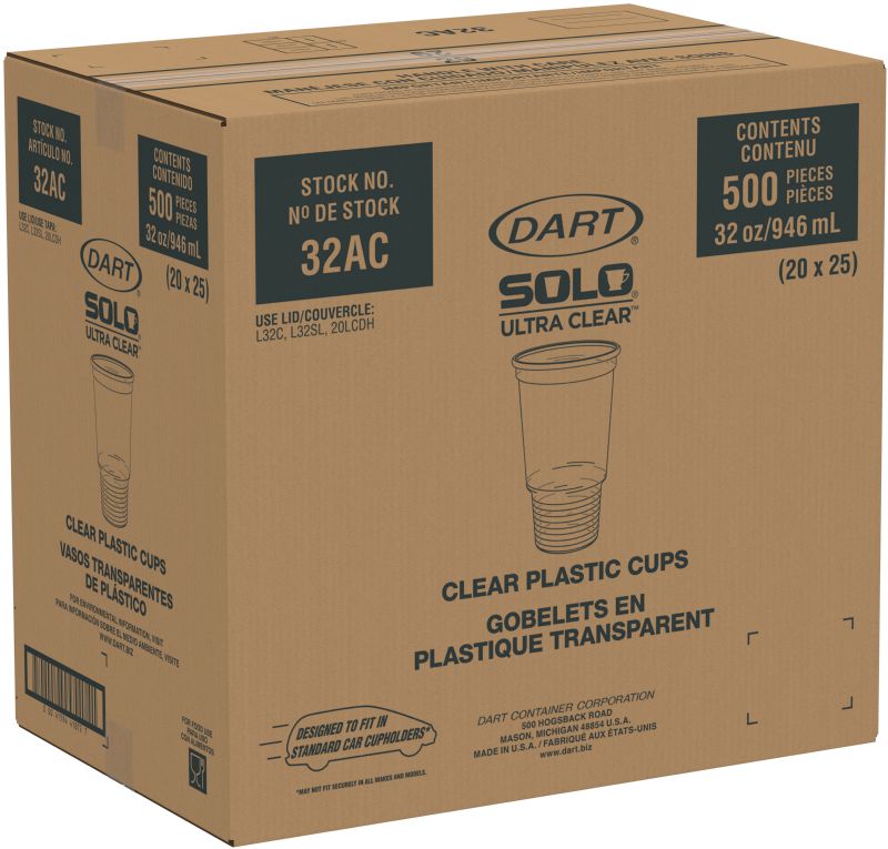 CUP PLASTIC CLEAR 32 OZ