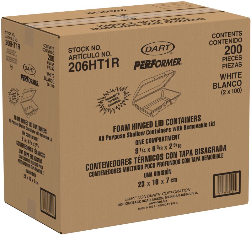 CONTAINER FOAM HINGED 9 X 6.5