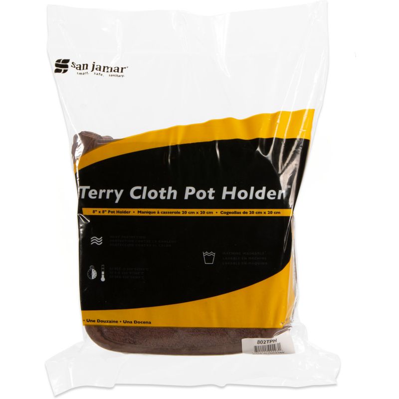 POT HOLDER TERRY BROWN 8X8