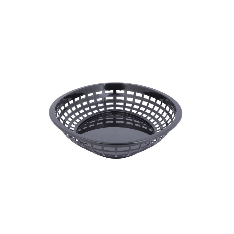 BASKET PLASTIC OVAL BLACK 11.75X9X2