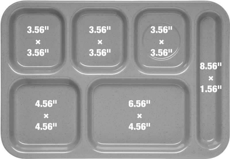 TRAY 6-COMP RH POLY TAN 14X10 NSF