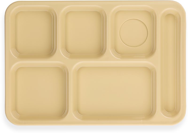 TRAY 6-COMP RH POLY TAN 14X10 NSF