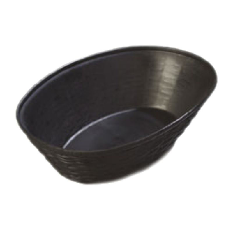 BASKET POLY OVAL BLACK WICKER 9