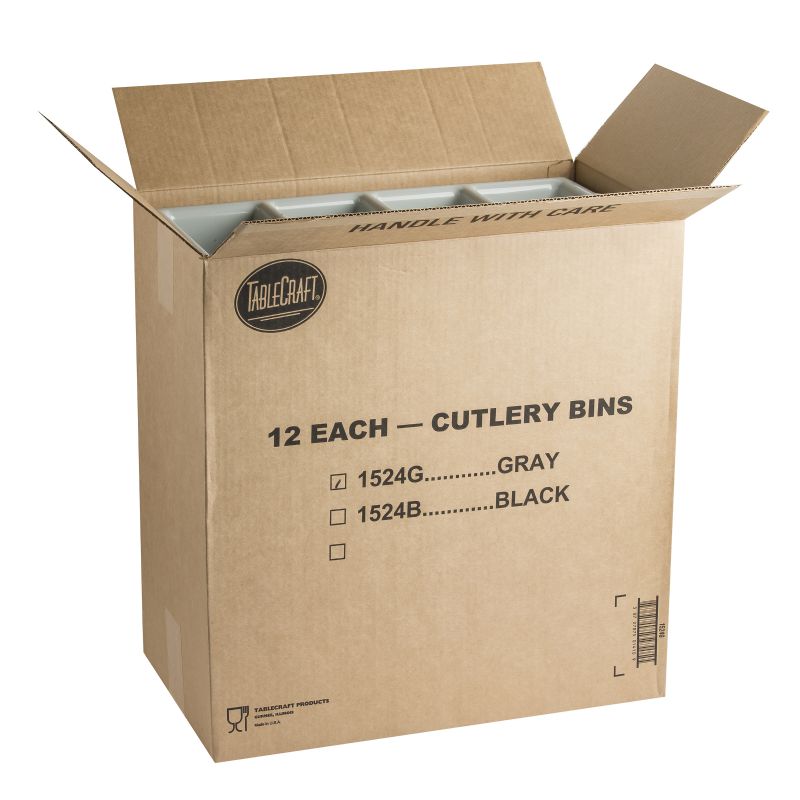 BIN SILVERWARE PLASTIC GREY 4 COMP