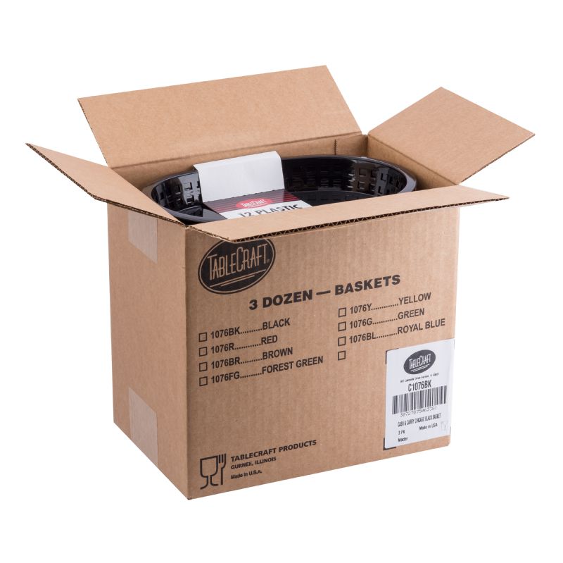 BASKET BLACK PLAS CHICAGO OVAL 10X7