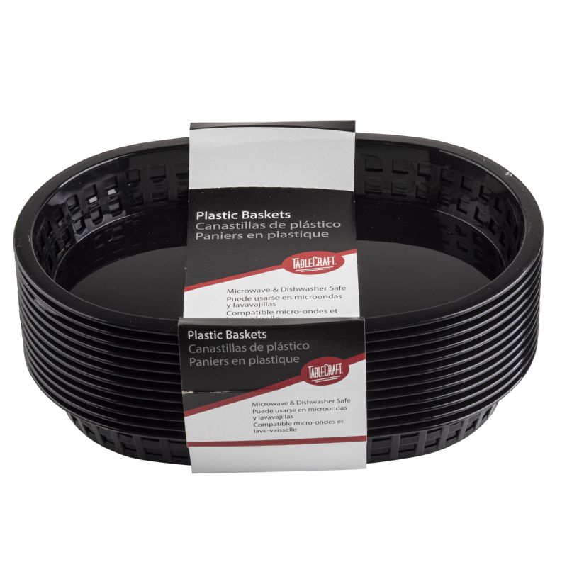 BASKET BLACK PLAS CHICAGO OVAL 10X7