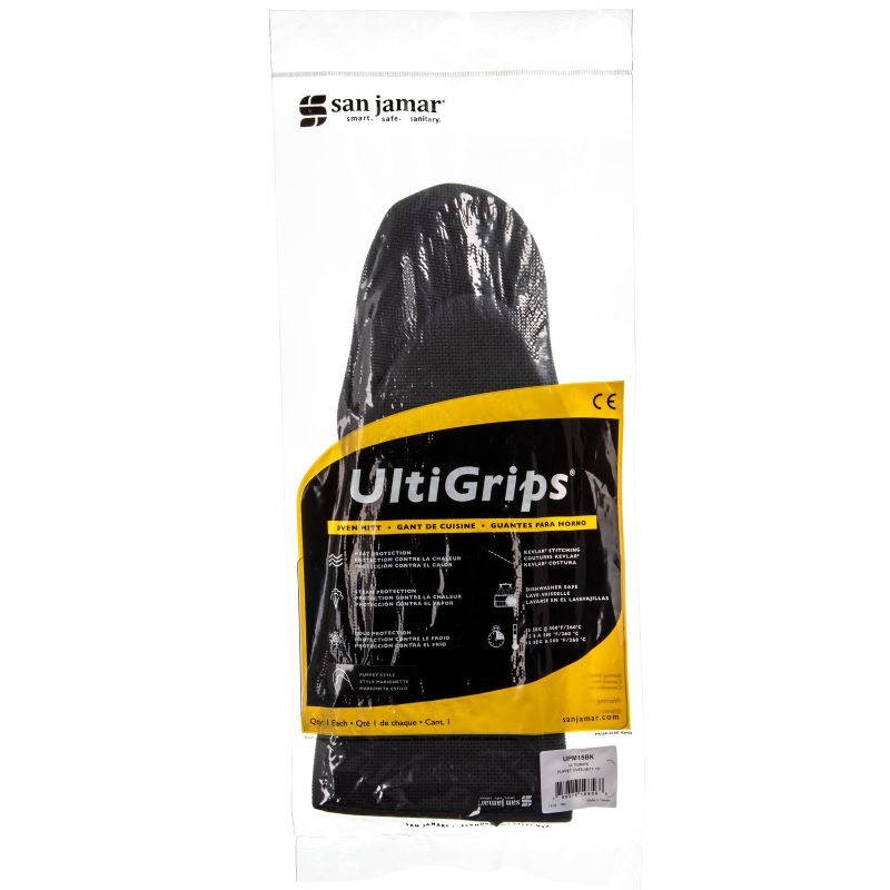 MITT OVEN BLACK HIGH TEMP 500F 15