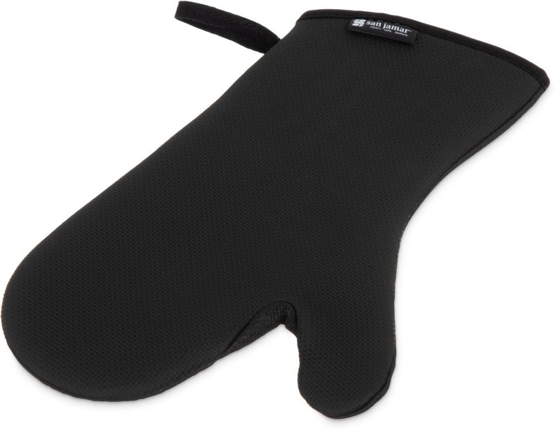 MITT OVEN BLACK TEMP 500F 13 INCH