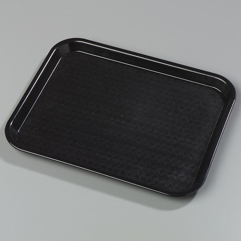 TRAY CAFE BLACK POLY RECT 17X14
