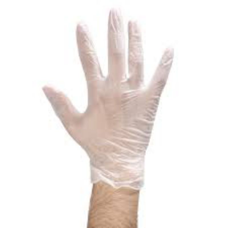 GLOVE VINYL CLEAR MED POWDER FREE