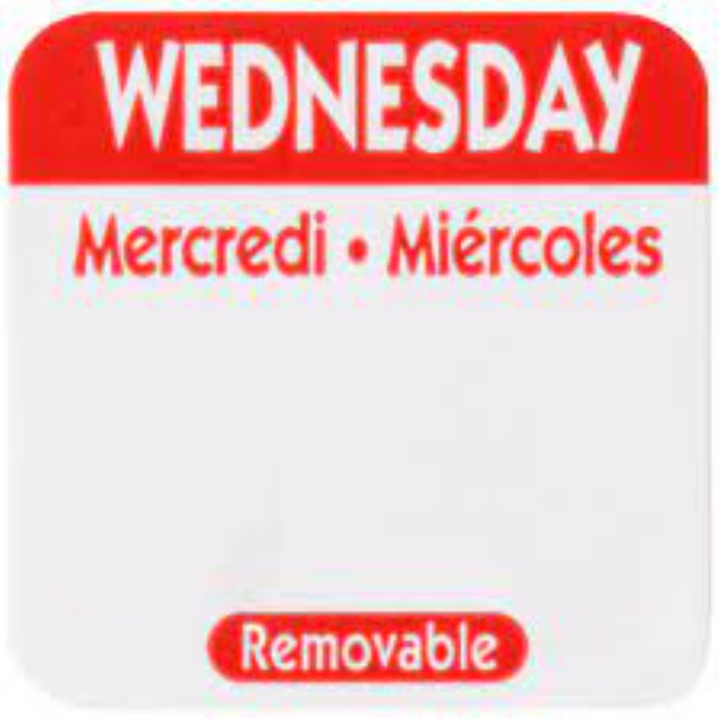 LABEL REMOVEABLE 1x1 WEDNESDAY
