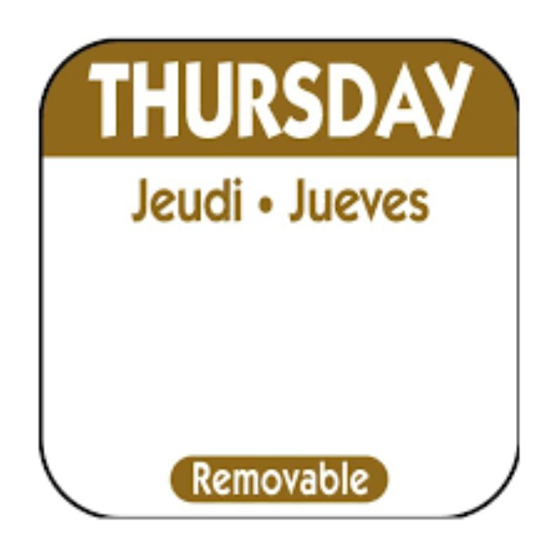 LABEL REMOVEABLE 1x1 THURSDAY