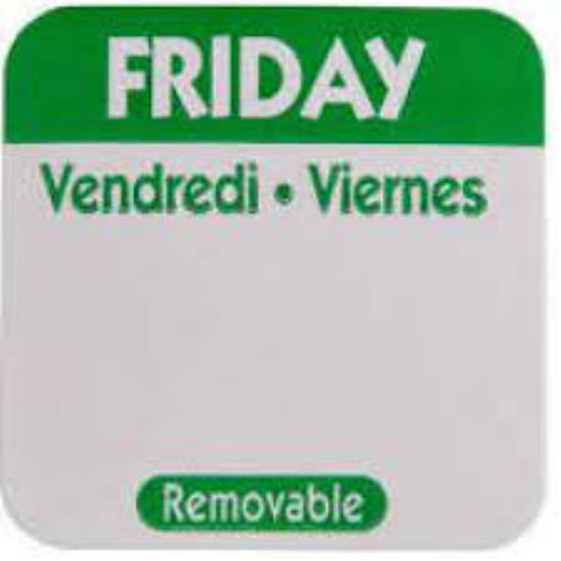 LABEL REMOVEABLE 1x1 FRIDAY