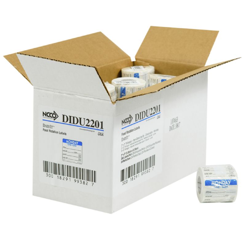 LABEL ITEM/DATE/USE 2X2 MONDAY
