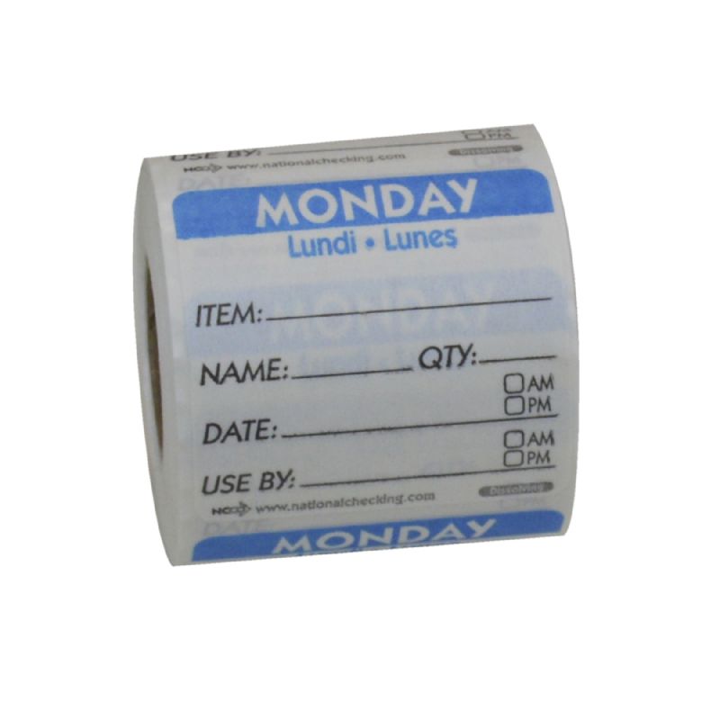 LABEL ITEM/DATE/USE 2X2 MONDAY