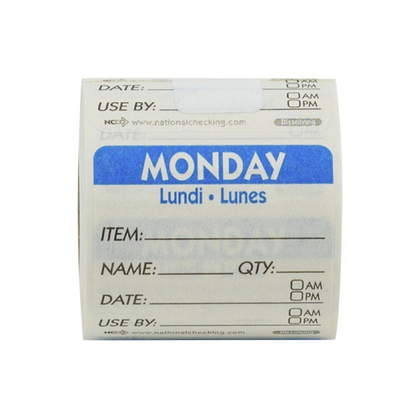 LABEL ITEM/DATE/USE 2X2 MONDAY