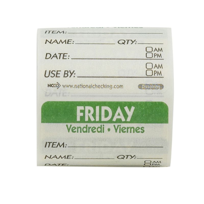 LABEL ITEM/DATE/USE 2X2 FRIDAY