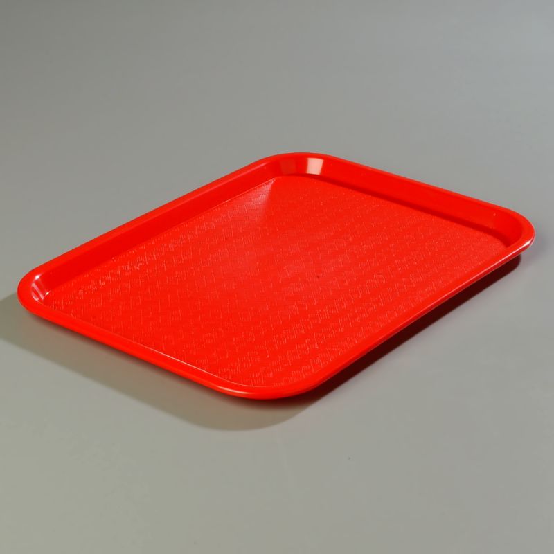 TRAY CAFE RECT RED 14X10