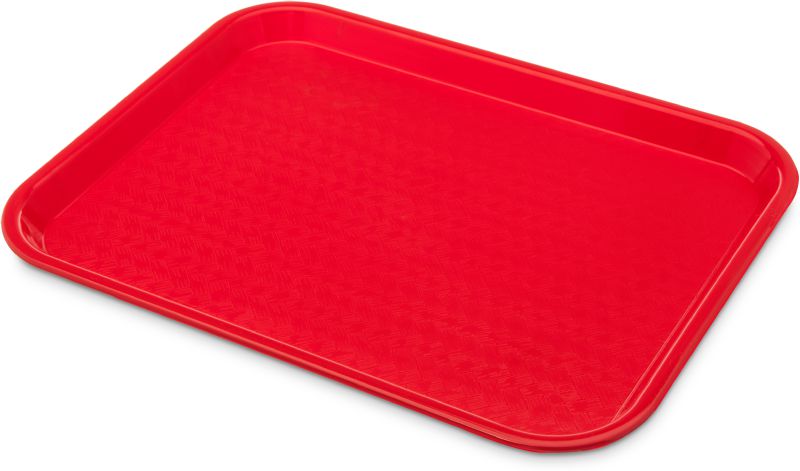 TRAY CAFE RECT RED 14X10