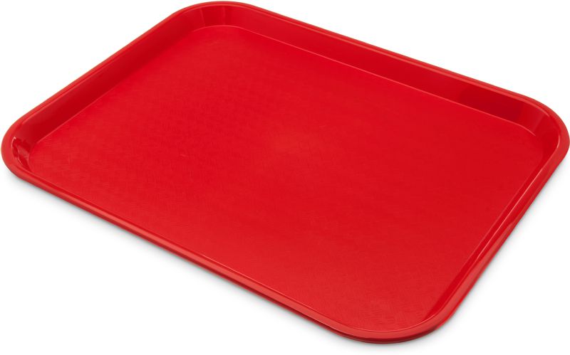 TRAY CAFE RECT RED 14X18
